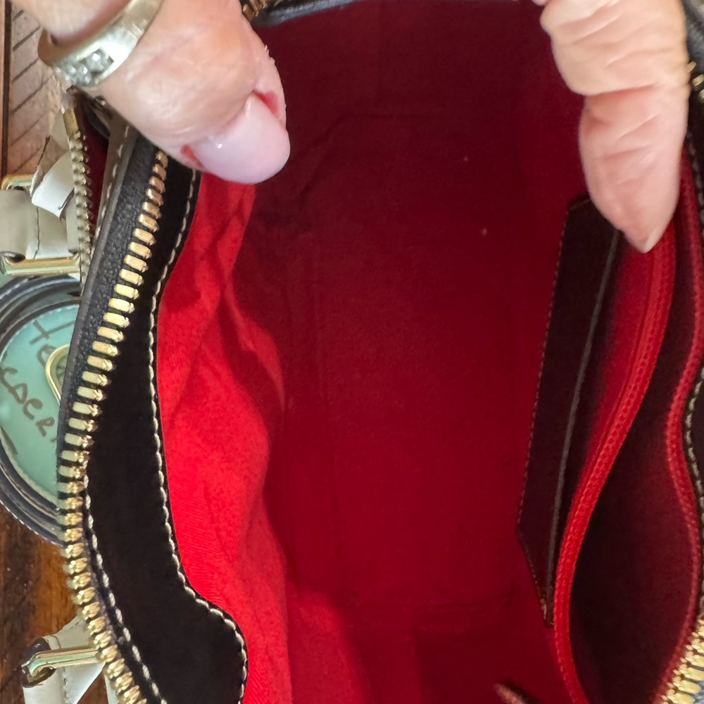 Dooney & Bourke Alto Black and Cream Satchel - Picture 7 of 8